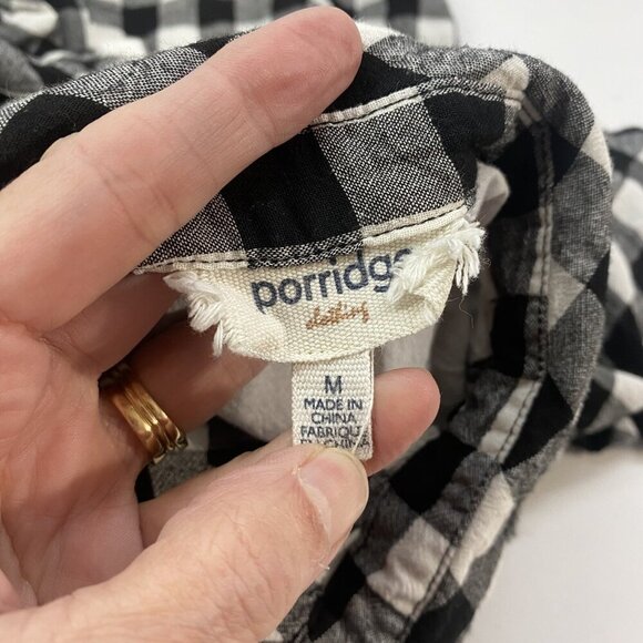 Anthropologie PORRIDGE Women Checker Dress Size M W/B Short Sleeve Gingham 2-20 - Picture 13 of 14